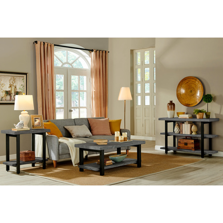 Alaterre Furniture Pomona Metal and Wood End Table, Slate Gray AMBA01SG